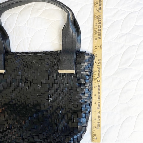 Braciano - Black Vegan Leather Woven Tote - Picture 7 of 9